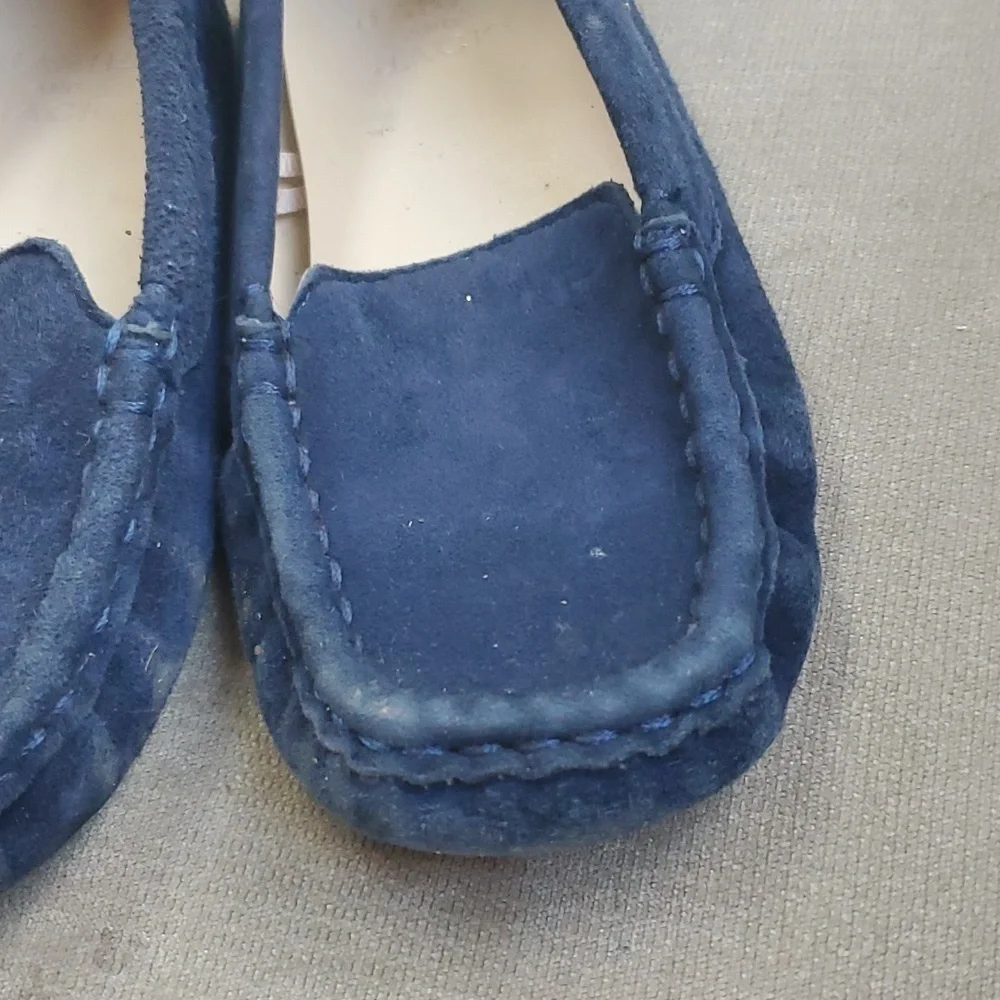 Janie & Jack blue suede driving loafers